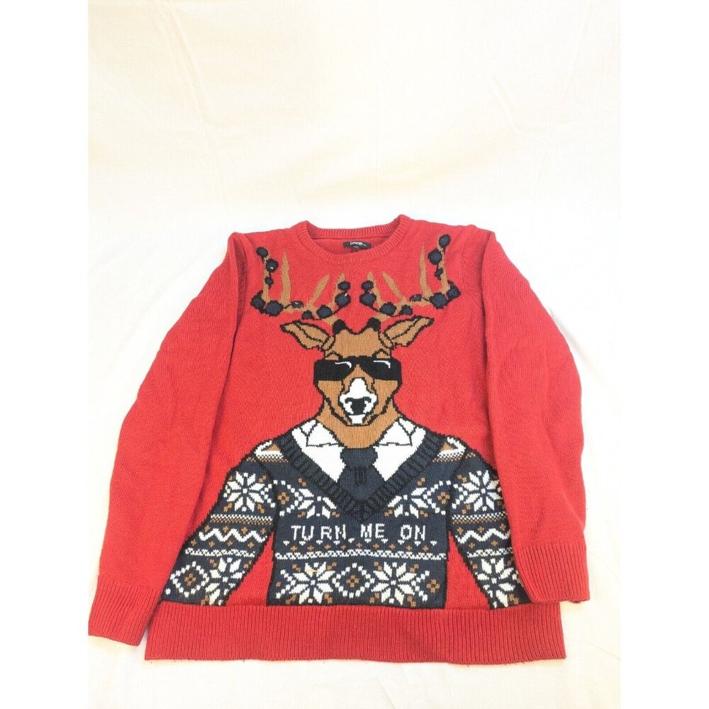 Unisex Ugly Light Up Christmas Sweater Reindeer‎ Medium Cold-Weather Layer